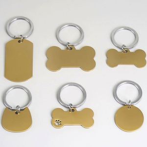Llavero de Acero Inoxidable Personalizado con Logotipo, Etiqueta de Identificación Antipérdida para Mascotas, Placa de Identificación para Perros de Acero Inoxidable, Colgante de Metal con Logotipo Grabado con Láser - Product Image 1
