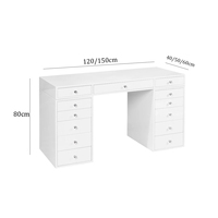 Table de Maquillage à Fini Brillant avec Miroir Détachable, Parfaite pour la Zone Coiffeuse de Chambre et le Studio de Beauté