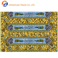Kain Batik Katun Afrika, Tenun Kardu, Warna Kuning Hijau, Motif Garis Horizontal, Pola Nasional, Kain untuk Jubah, Gaun, Pakaian, Bermotif Cetak