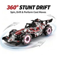 Coche de Carreras RC con Pulverizador 1:10, Coche de Derrape con Control Remoto 2.4G, Luces LED, Ruedas con Pulverizador de Niebla, Juguete de Radiocontrol para Niños