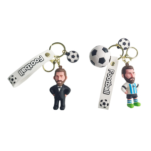 High Quality Football Star <b>Cartoon</b> Doll Keychain 3D PVC Soccer <b>Cartoon</b> Doll Keychain Customization - Product Image 1