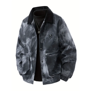La <span class=keywords><strong>giacca</strong></span> abbottonata da uomo di velluto a coste alla moda con effetto Tie Dye unico è la scelta ideale per la stagione fredda da strada <span class=keywords><strong>e</strong></span> l'usura quotidiana - Product Image 1