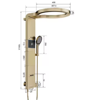 Ensemble de douche mural en aluminium à affichage numérique, température constante, style moderne et luxueux, avec robinets thermostatiques complets