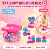 EPT First Builders - Ensemble de blocs de construction souples pour tout-petits avec chaise de rangement, idéal pour la maternelle