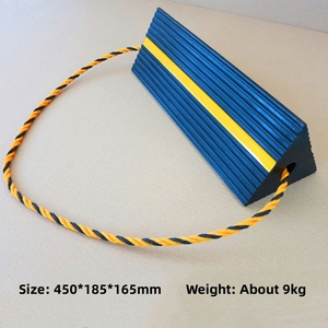 Cale de roue d'avion en caoutchouc 45 cm Parking de garage Sécurité routière Butée de roue en caoutchouc robuste avec <span class=keywords><strong>corde</strong></span> - Product Image 2