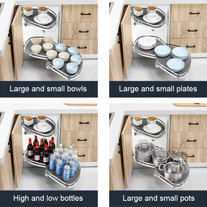 Slide Out Storage Lazy Susan Tray Pullout Organizer Drawer Magic Kitchen Cabinet Accessories Soft Closing Blind <strong>Corner</strong> <strong>Basket</strong> - Product Image 6