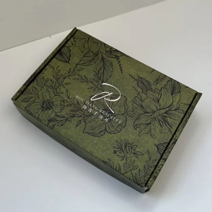 Boîtes en papier <span class=keywords><strong>d</strong></span>'emballage vertes personnalisées avec logo blanc, boîtes cadeaux, boîtes <span class=keywords><strong>d</strong></span>'expédition de bijoux double face pour l'emballage de bijoux par courrier - Product Image 2