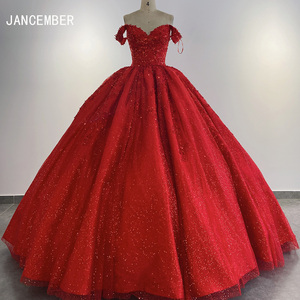 Sparkly Ball Gown Prom Dresses <b>Red</b> Princess <b>Sequin</b> Bling Elegant Prom Gown Vestidos De Lsyb17 - Product Image 1