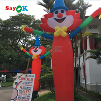 Sayok Free 3d Design Clown Air Dancer Joker Inflatable Air Dancers Funny Waves Jester Sky Dancer with Blower