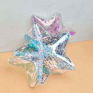 Custom iridescente in PVC stelle Glitter sacchetti cosmetici Laser PVC sacchetto compatto borsa per la conservazione di trucco da viaggio e uso quotidiano - Product Image 1