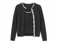 Ensemble deux pièces en tricot pour femme, en nylon et coton, coupe décontractée, col rond, vêtements de détente d'automne, vente en gros