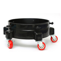 Chariot de transport en plastique OEM pour seaux, avec roues à frein verrouillables, pour seaux à eau de nettoyage automobile et supports de laveuse