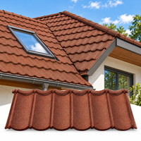 Tuiles de toiture en acier revêtu de pierre Aluzinc durables, isolation thermique, imperméabilisation, pour toiture de villa