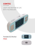 CONTEC PM20 diagnostik medis 6 lead, mesin Ecg portabel perawatan kesehatan pribadi Ecg