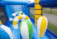 Parcours d'obstacles gonflable Surf Run de 17 m pour parc d'attractions extérieur, château gonflable commercial, location pour fêtes d'enfants