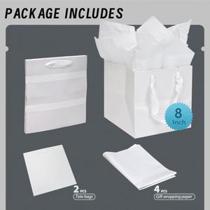 Handmade DIY Wedding Party Favor Recyclable Kraft <b>Paper</b> Bags with Handle for Business Packaging and Gift Ornament Decorations - Product Image 3