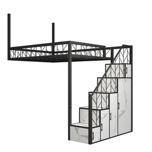 Modern design smeedijzeren eenpersoonsbed met opbergruimte, op maat gemaakte afmeting, stoffen bekleding, hondenkampbed, woonkamermeubilair - Product Image 2