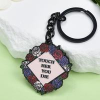 Fabricant de porte-clés métalliques personnalisés, porte-clés avec plaque d'immatriculation personnalisée et émail floral