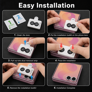 Protecteur d'objectif d'appareil photo <span class=keywords><strong>Samsung</strong></span> Z Flip8 Fold8 Fold8 Ultra avec kit d'installation, verre trempé AR 9H, kit anti-poussière - Product Image 5