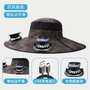 2025 Outdoor Wholesale Summer Bonnet Hat Hotsale <b>Solar</b> <b>Fan</b> Bucket Hat Fisherman Bucket Hats With Two Cooler <b>Fan</b> - Product Image 4