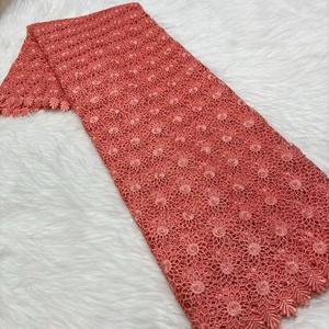 Última Tela de Encaje Guipur Africano, Tela de Encaje Nigeriano Blanco con Lentejuelas, 5 Yardas, Vestido de Novia de Lujo para Mujer - Product Image 2