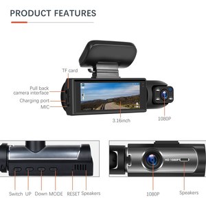 New <span class=keywords><strong>1080P</strong></span> Kép Máy Ảnh Dash Cam Cho Xe Ô Tô Với IR Tầm Nhìn Ban Đêm Ghi Âm Vòng Lặp, Và Ống Kính <span class=keywords><strong>G</strong></span>óc Rộng-3.16 Inch IPS Màn Hình Cho tume - Product Image 5