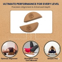 Bloque de Yoga de Corcho Minimalista Antideslizante, Duradero, de Alta Densidad, en Forma de Semicírculo, para Pilates Universal, Estiramiento Esencial, Forma de Luna