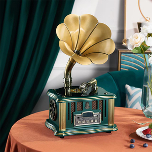 Tocadiscos retro con función de altavoz Bluetooth, reproductor de discos de vinilo vintage, decoración para el hogar, regalo para sala de estar, estudio u oficina. - Product Image 4