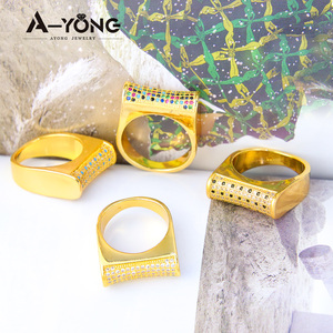 Jewelry <strong>Arabic</strong> Hiphop Finger Non Tarnish Chunky <strong>Rings</strong> Zirconia <strong>Ring</strong> Women - Product Image 3