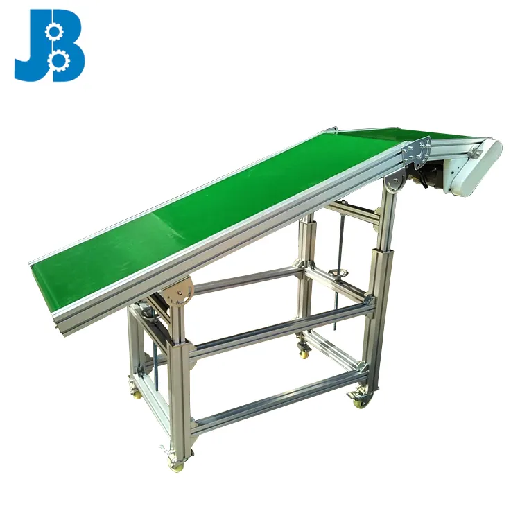 Professional custom green pvc strong belt conveyer for paper box factory