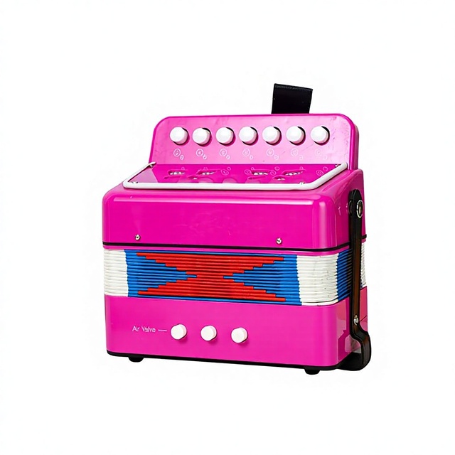 Plastic 7-Key Accordion Educational Instrument Early Teaching Piano Toy Gift Color Box Packaging Factory Wholesale
