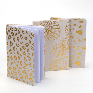 Hot Sale Gold Leopard Print Linen <strong>Notebook</strong> Hot in the <strong>UK</strong> for Daily Planning - Product Image 2