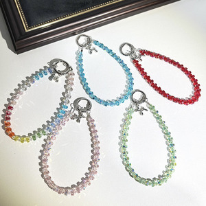 Chaîne de téléphone tendance en cristal avec perles en forme de jantes de voiture, pour sac et porte-clés - Product Image 1