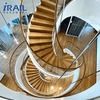 Rampe d'escalier en acier inoxydable, garde-corps droit sur mesure pour escalier, balustrade moderne en verre trempé pour intérieur/extérieur