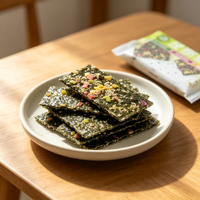 Keripik Rumput Laut Buah & Sayuran Renyah, Nori Panggang, Keripik Rumput Laut Instan untuk Grosir