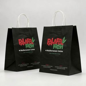 <b>Biodegradable</b> Custom Logo Printed Gift Apparel Packaging Tote Bag Supermarket Kraft <b>Paper</b> Shopping Bags for Business - Product Image 1