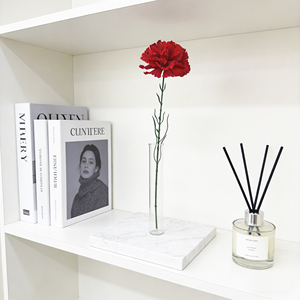 Fleur artificielle unique en velours à longue tige, œillets rouges et pivoines, <span class=keywords><strong>pour</strong></span> la Fête des Mères, les funérailles, les commémorations, les vases, les entrées et la décoration intérieure - Product Image 2