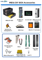VOLOND EU STOCK Kit de Caja de Batería Apilable DIY de 51.2V 16S con BMS JK 300A V19 para Celdas LiFePO4 Almacenamiento de Energía Solar