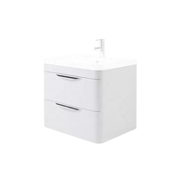 Meuble-lavabo mural moderne de 600 mm, certifié FSC, épaisseur 18 mm, avec fonction de nettoyage facile