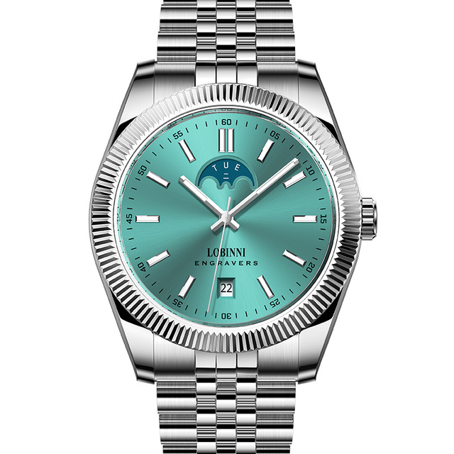 For LOBINNI 2023 New Design Men's Mechanical Wrist Watch Unique Creative Luminous Stainless Steel Band Water Resistant