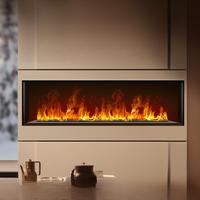 Cheminée électrique à vapeur d'eau 3D à flamme automatique pour la décoration intérieure, avec télécommande et lumière LED