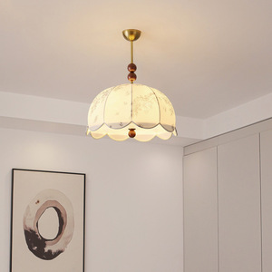 Lustre LED en fer forgé antique français, style esthétique Dynastie Song, lampe de bureau en tissu chaleureux, lampe de restaurant rétro Nanyang - Product Image 4