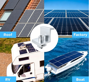 Aluminum Solar End <b>Clamp</b> for PV Panel Mounting System <b>Quick</b> Installation PV End <b>Clamp</b> for Solar Mounting Bracket - Product Image 6