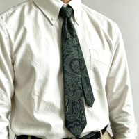 Corbata de Poliéster Jacquard con Diseño Floral Paisley, Fácil de Cuidar, Sin Arrugas, para Uniforme de Oficina, Regalo para Hombre, 1 Pieza