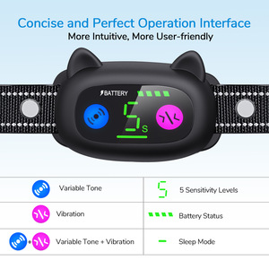 Smart Pet V3 Bark Control Collar <b>Black</b> Rechargeable Vibration Training Dog Trainer With Color Screen And Accurate Recognition - Product Image 5