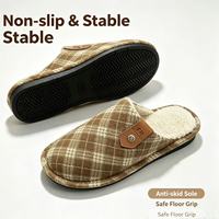 Chaussons d'intérieur douillets pour hommes avec semelle plateforme épaisse et rembourrée, bout fermé, semelle extérieure en TPR, pour un usage décontracté printemps-hiver