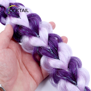 Cola de caballo trenzada de doble color, cola de caballo con giro cúbico 3D con banda de goma para niños - Product Image 2