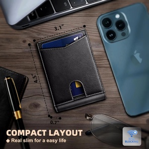 Cartera Delgada Personalizada para Hombre Boshiho, de Cuero Crazy Horse con Bloqueo RFID y Cierre de Botón, Diseño Minimalista - Product Image 5