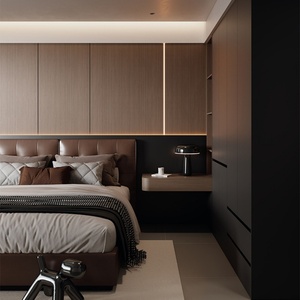 Ensemble de chambre à coucher avec armoire, table de chevet d'angle, design moderne, meubles sur mesure - Product Image 3