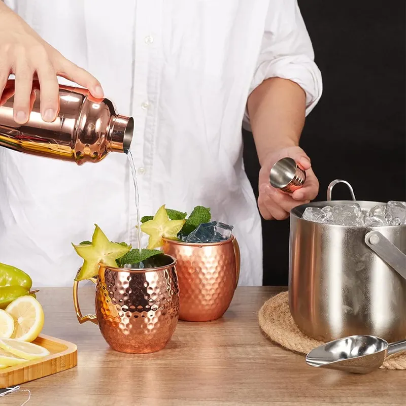 Tùy chỉnh thiết kế thanh rèn thép không gỉ Rắn Đồng Moscow Mule Mug